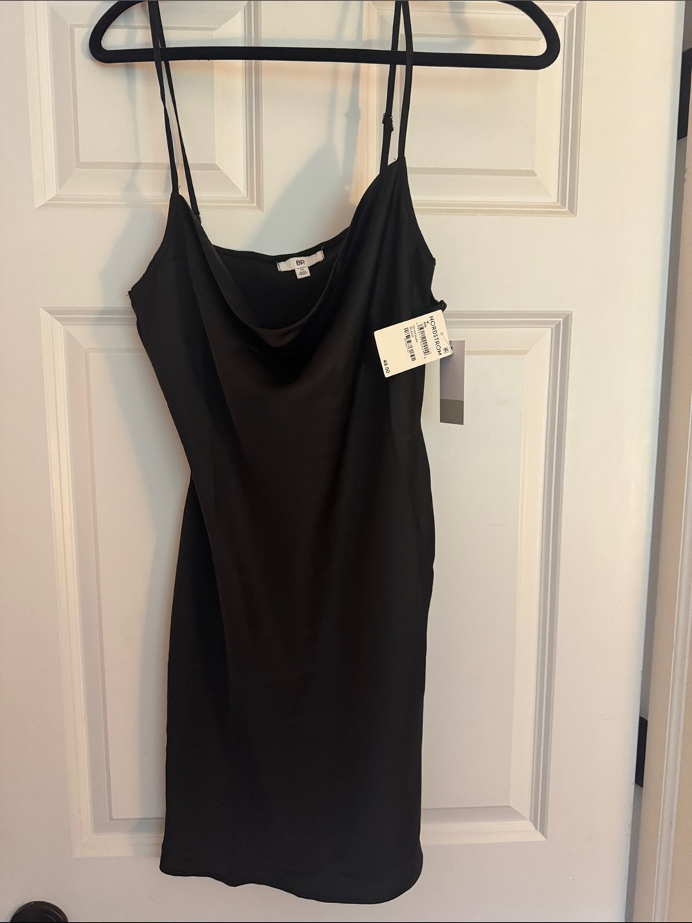 Nordstrom Black Cowl Neck Slip Mini Dress